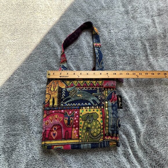 Vtg Laurel Burch Purse Cat Dog Tapestry Velvet‎ Sequin Animal Lover Kitchy 18758 - Picture 5 of 11